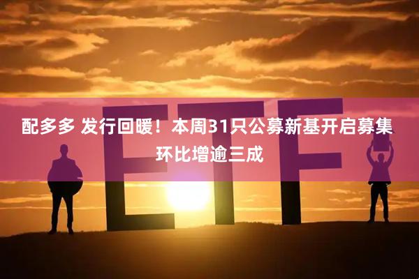 配多多 发行回暖！本周31只公募新基开启募集 环比增逾三成