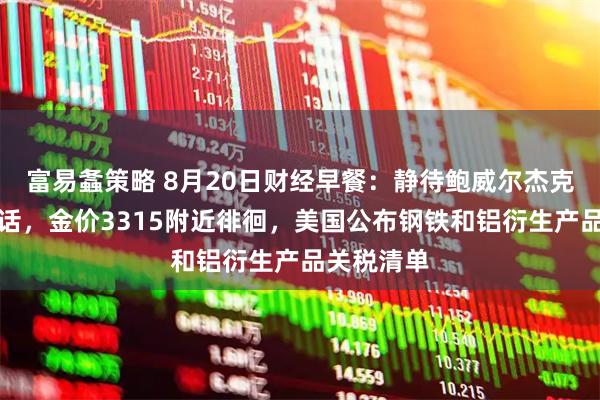 富易螽策略 8月20日财经早餐：静待鲍威尔杰克逊霍尔讲话，金价3315附近徘徊，美国公布钢铁和铝衍生产品关税清单