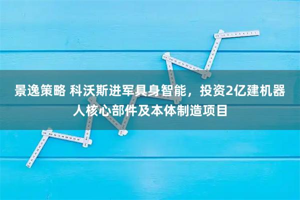 景逸策略 科沃斯进军具身智能，投资2亿建机器人核心部件及本体制造项目